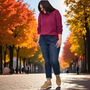 NWT Torrid 3x 22 24 Vegan Cashmere Pullover Crew Neck Tunic Sweater Berry Soft